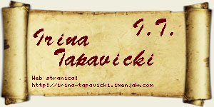 Irina Tapavički vizit kartica